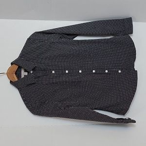 Banana Republic Petites Women's Black White Polka Dot Button Up Top, 6